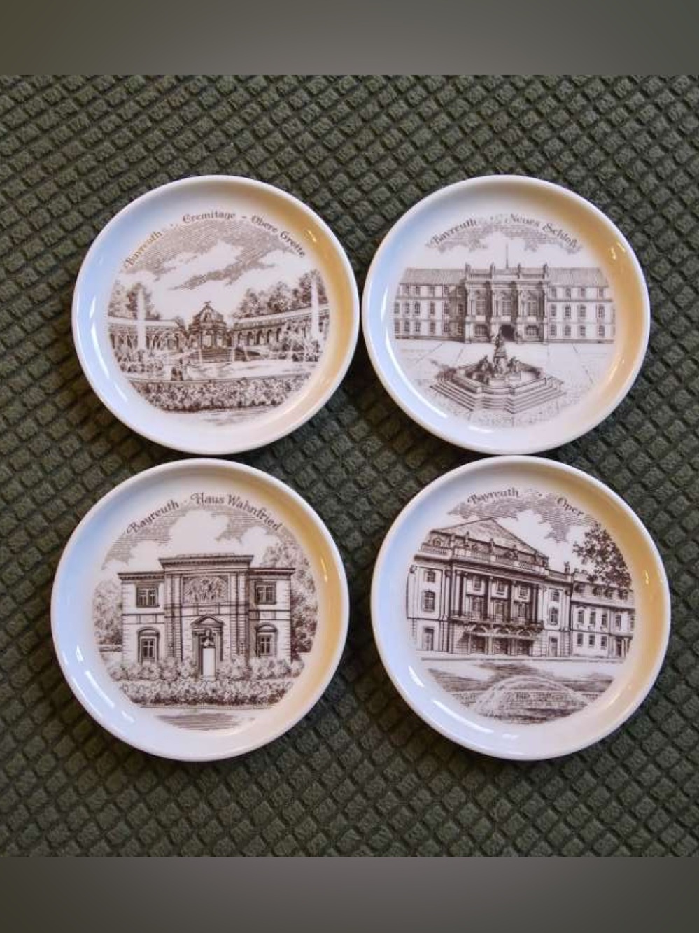 Vintage German Fürstenburg Porcelain Coasters/Souvenir Plates (Set of 4)
